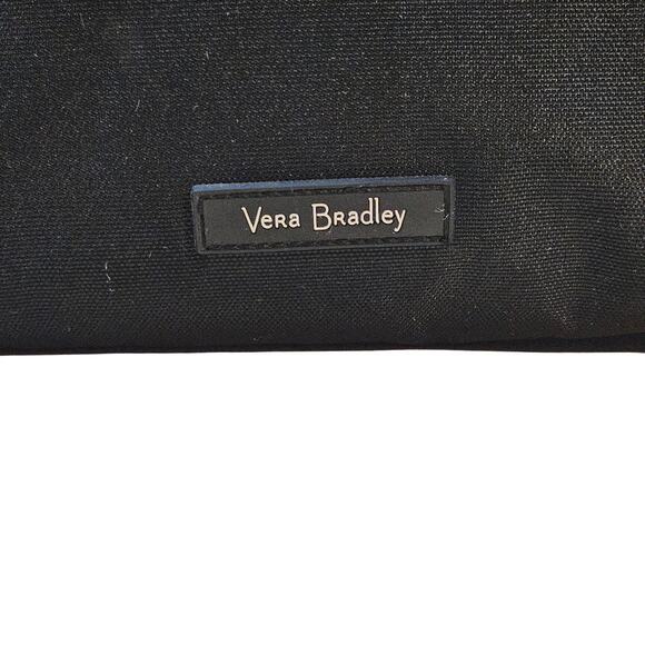Vera Bradley Lunch Bag Black Canvas Zipper Closure Tote Work School Travel - Picture 4 of 8
